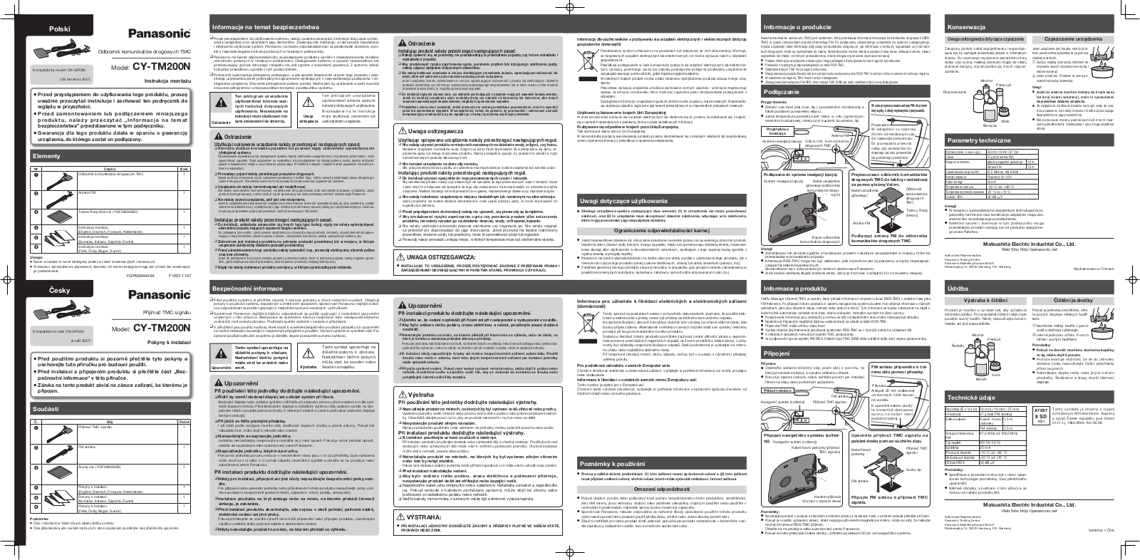 Panasonic CY-TM200N Installation Manual