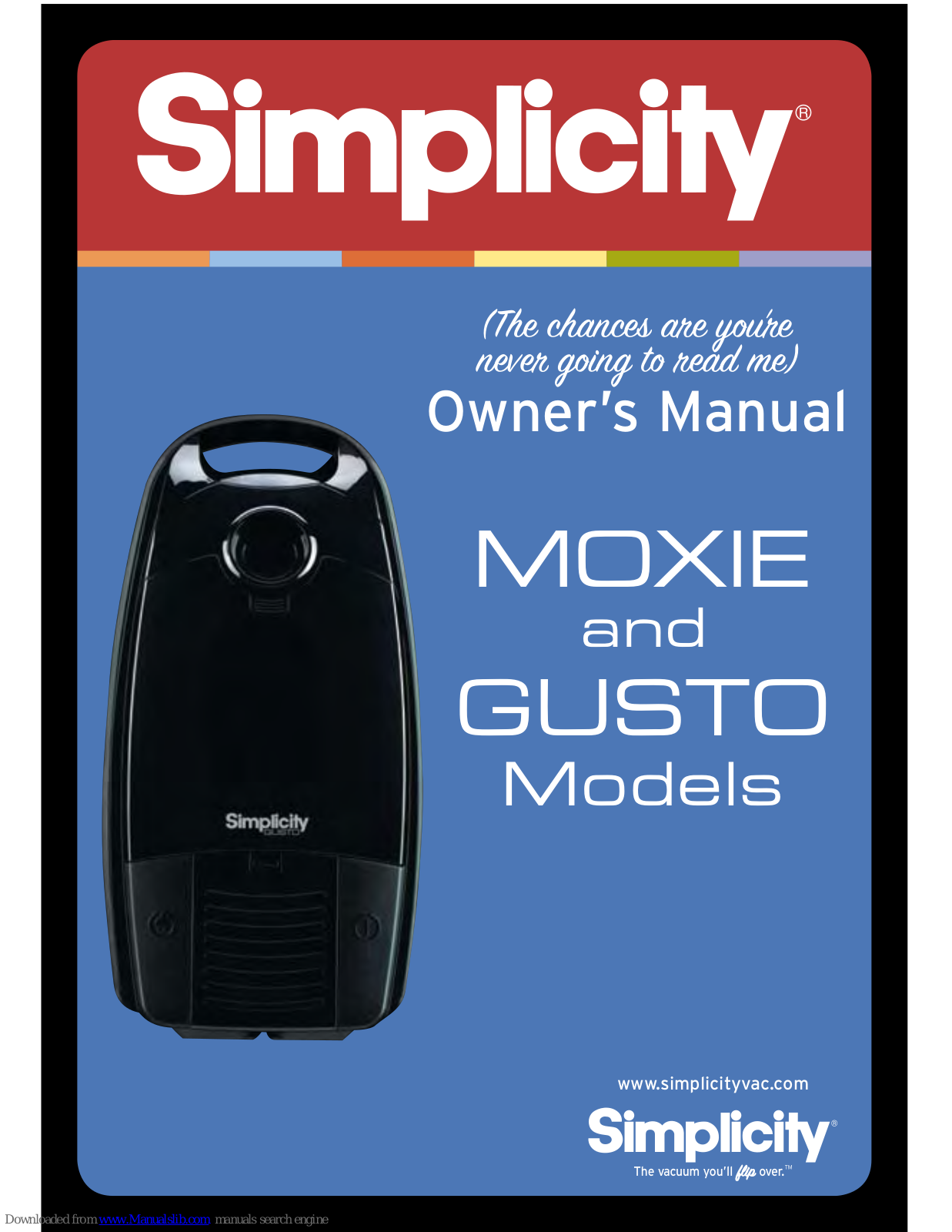 Simplicity Moxie,Gusto Owner's Manual