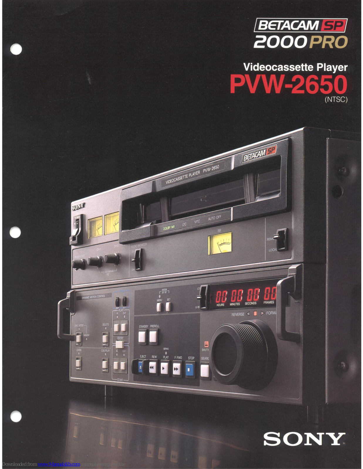 Sony PVW-2650, Betacam SP 2000 Pro PVW-2650 Brochure & Specs