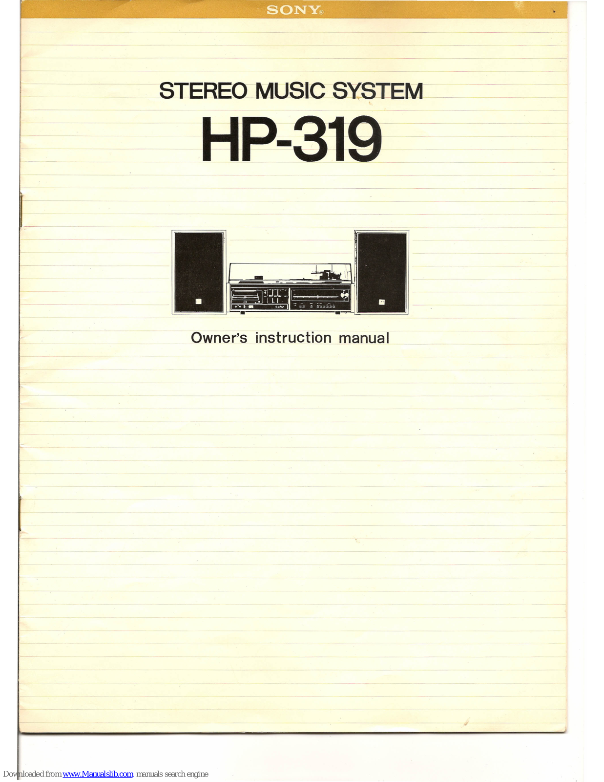 sony hp-319 User Manual