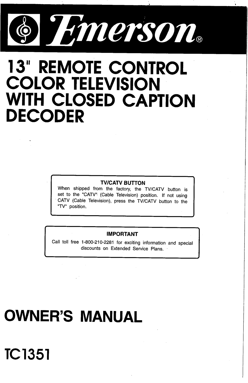 EMERSON TC1351 User Manual