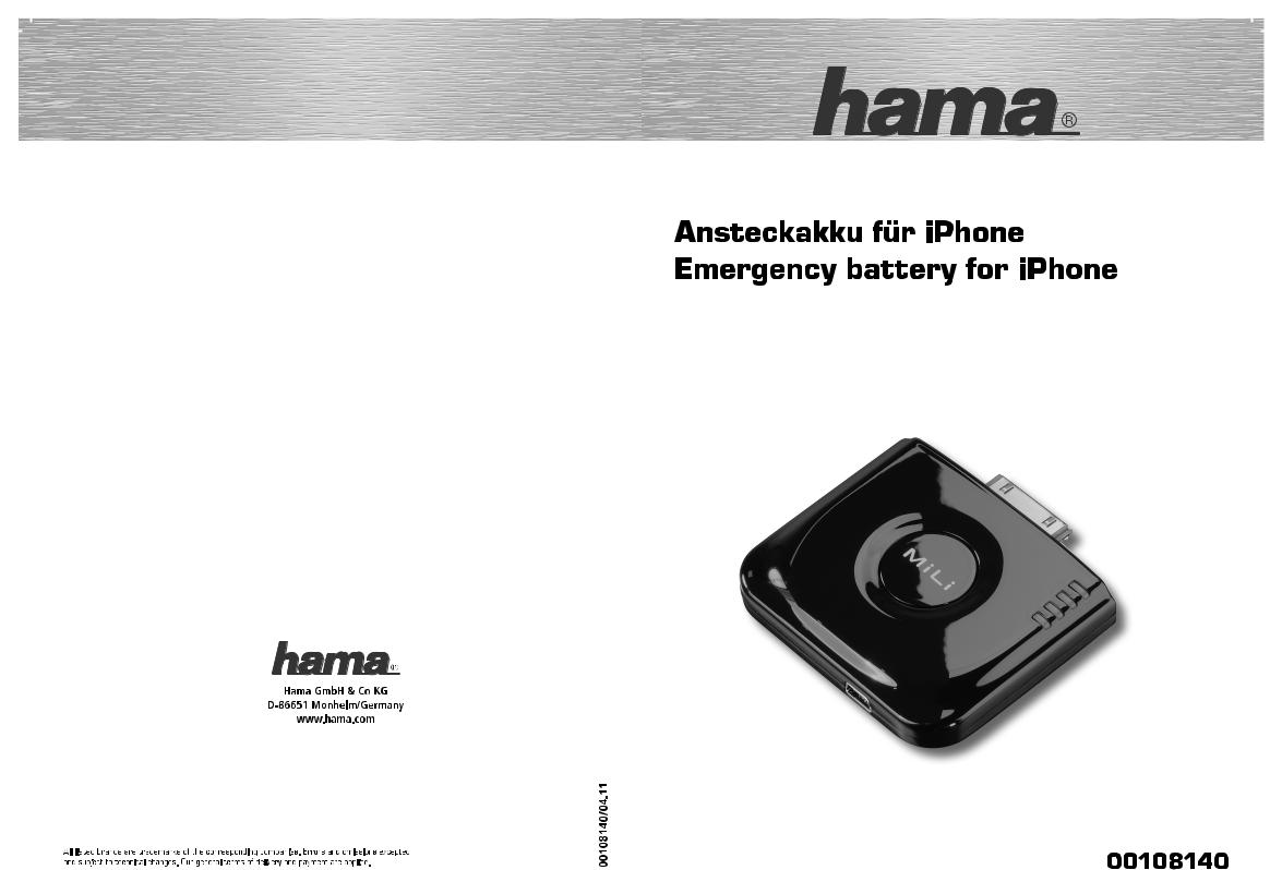 Hama 108140 User manual