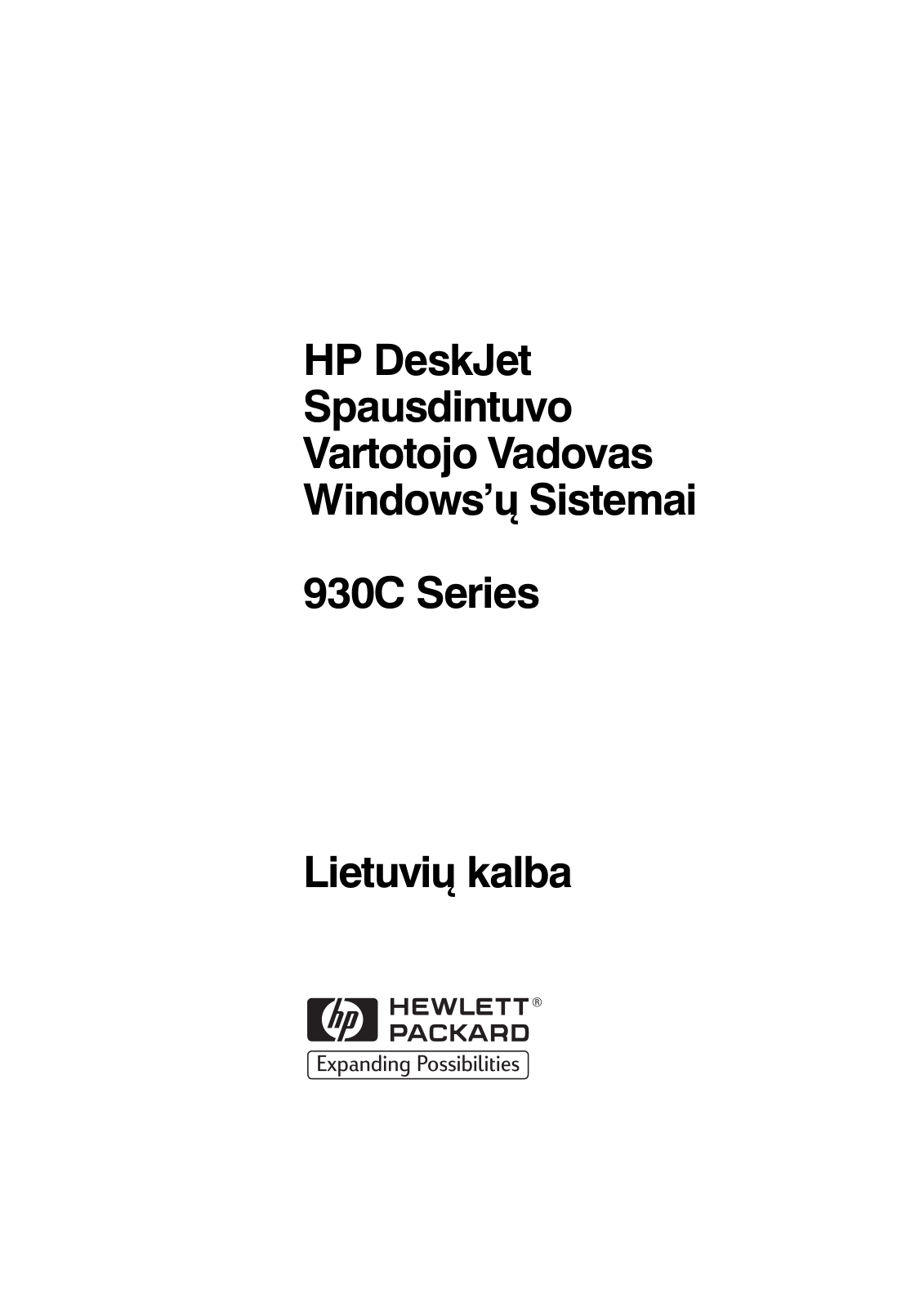 Hp DESKJET 930C, DESKJET 935C User Manual