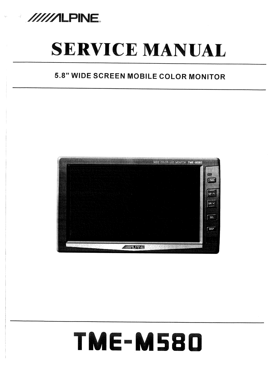 Alpine TME-M850 Service Manual