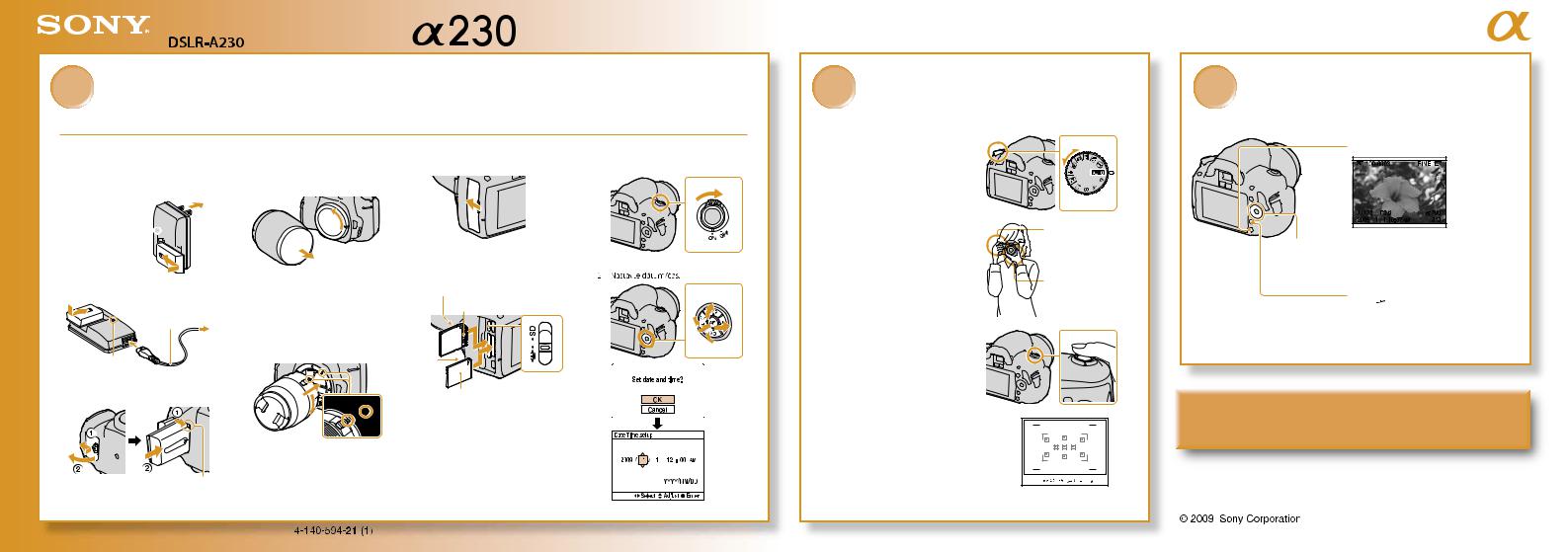 Sony DSLR-A230 QUICK GUIDE