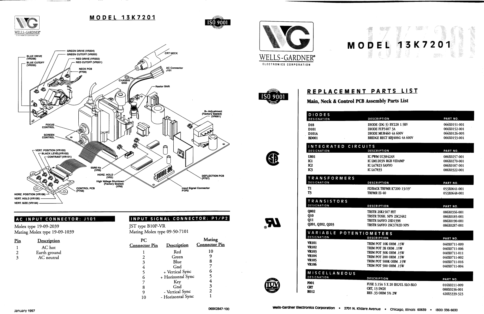 Wells-Gardner 13k7201 User Guide