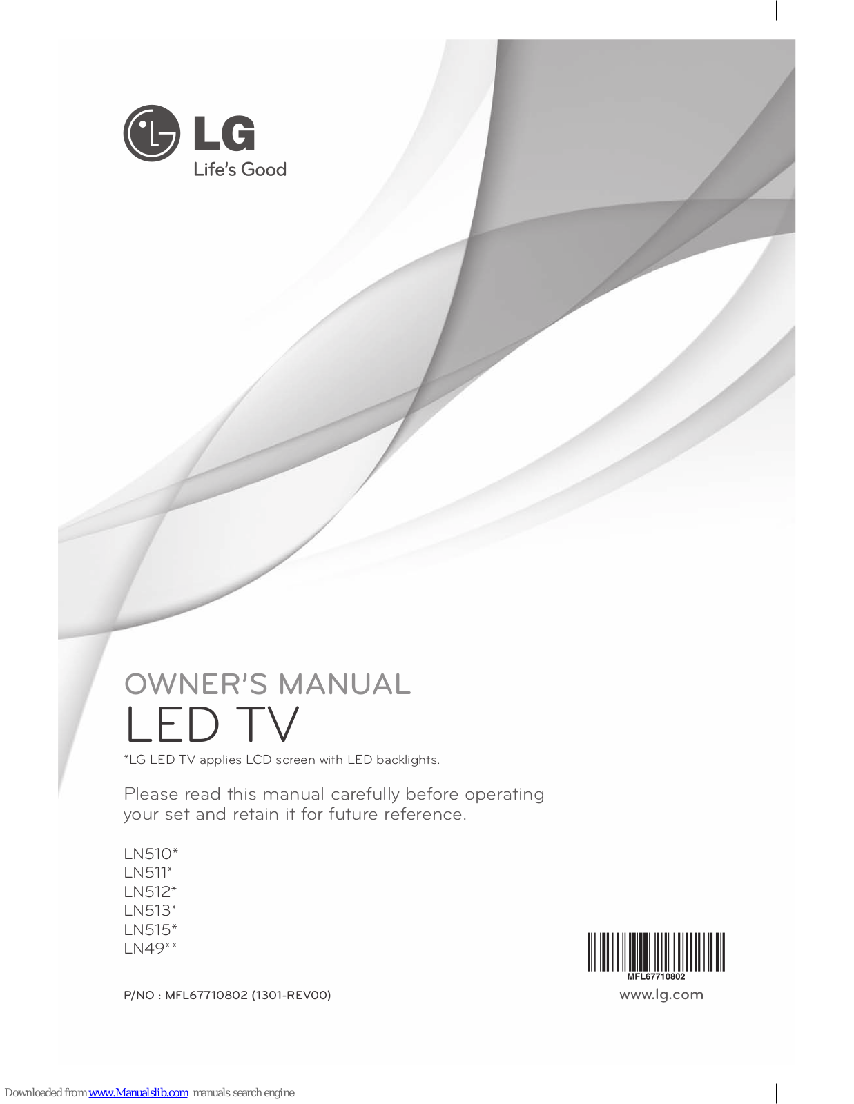 LG LN49 series, LN515 series, LN510 series, LN513 series, LN511 series Owner's Manual