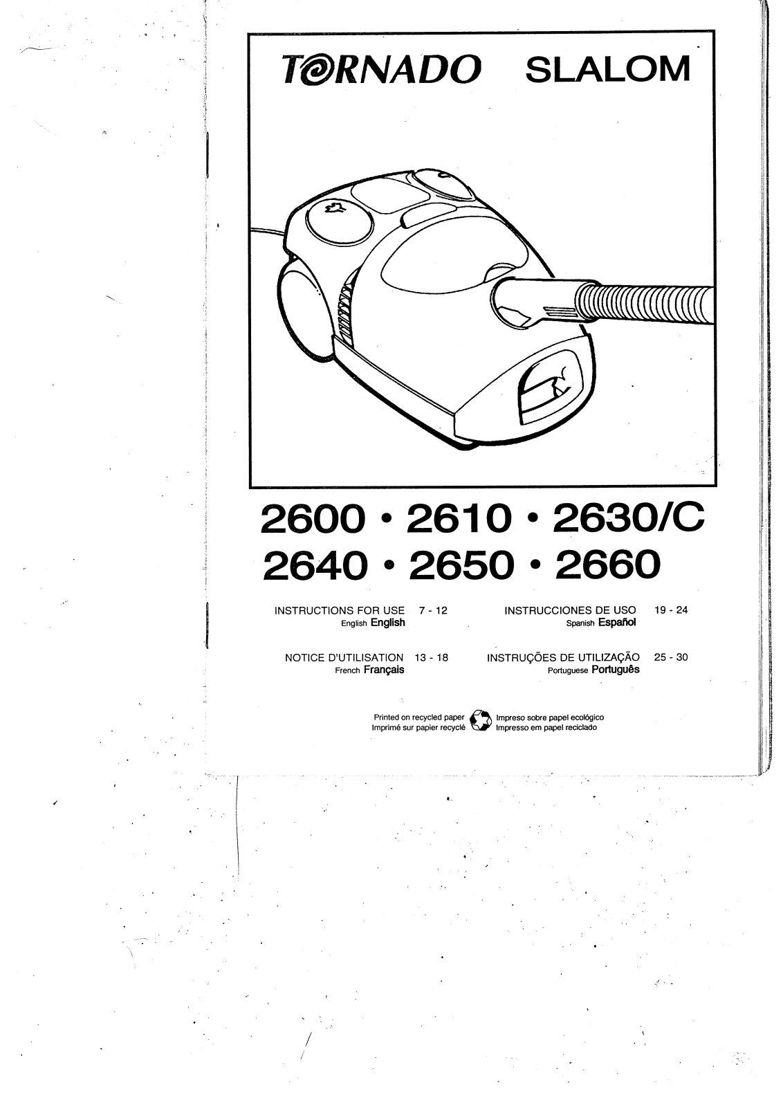 TORNADO TO2600, TO2610, TO2640, TO2650, TO2660 User Manual