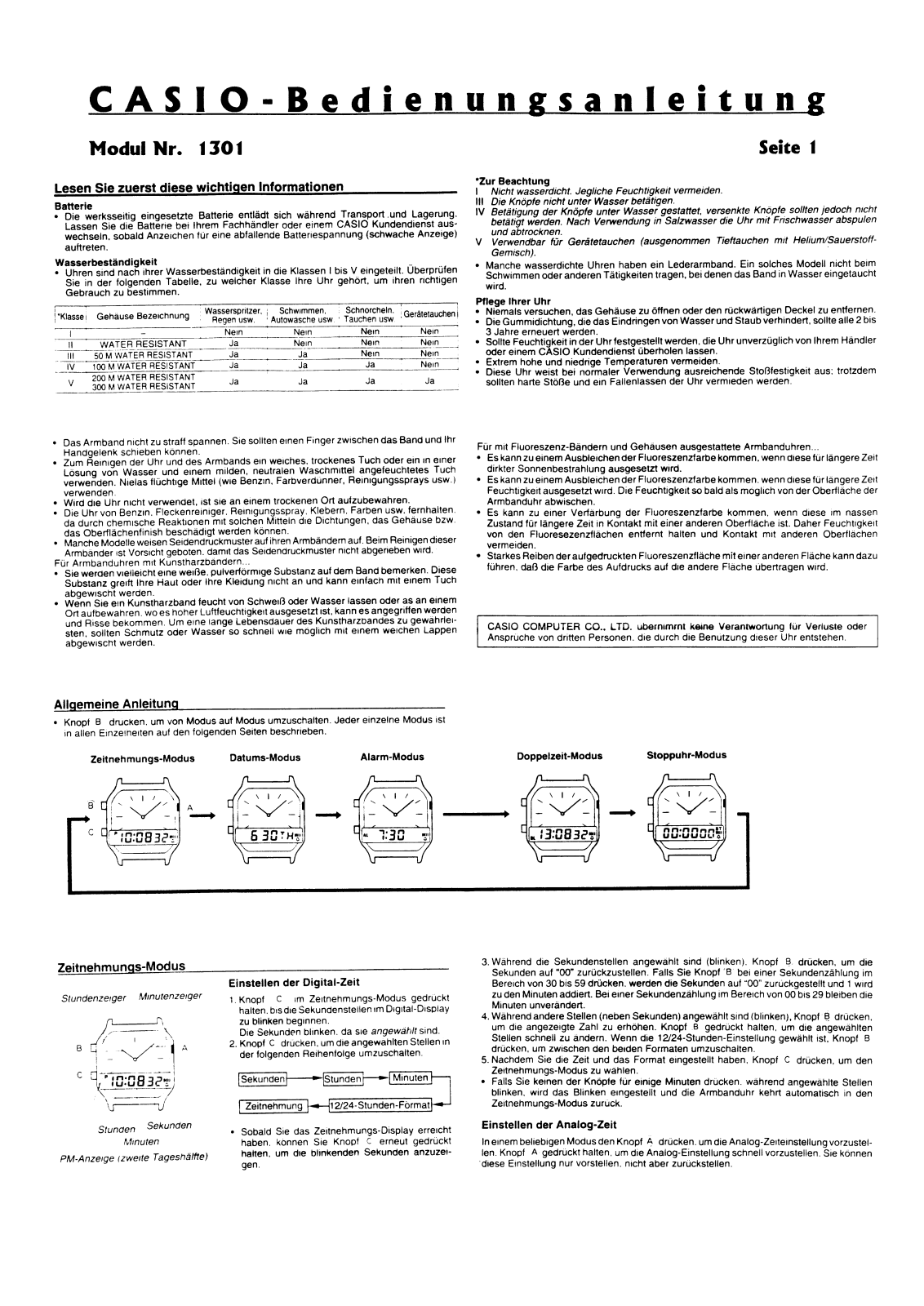 CASIO AQ-230GA-9DMQYES User Manual