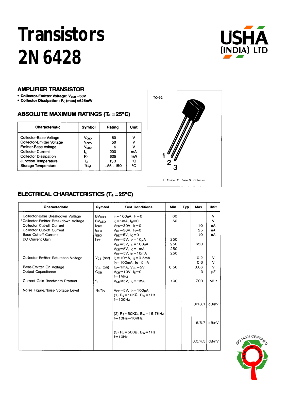 USHA 2N6428 Datasheet