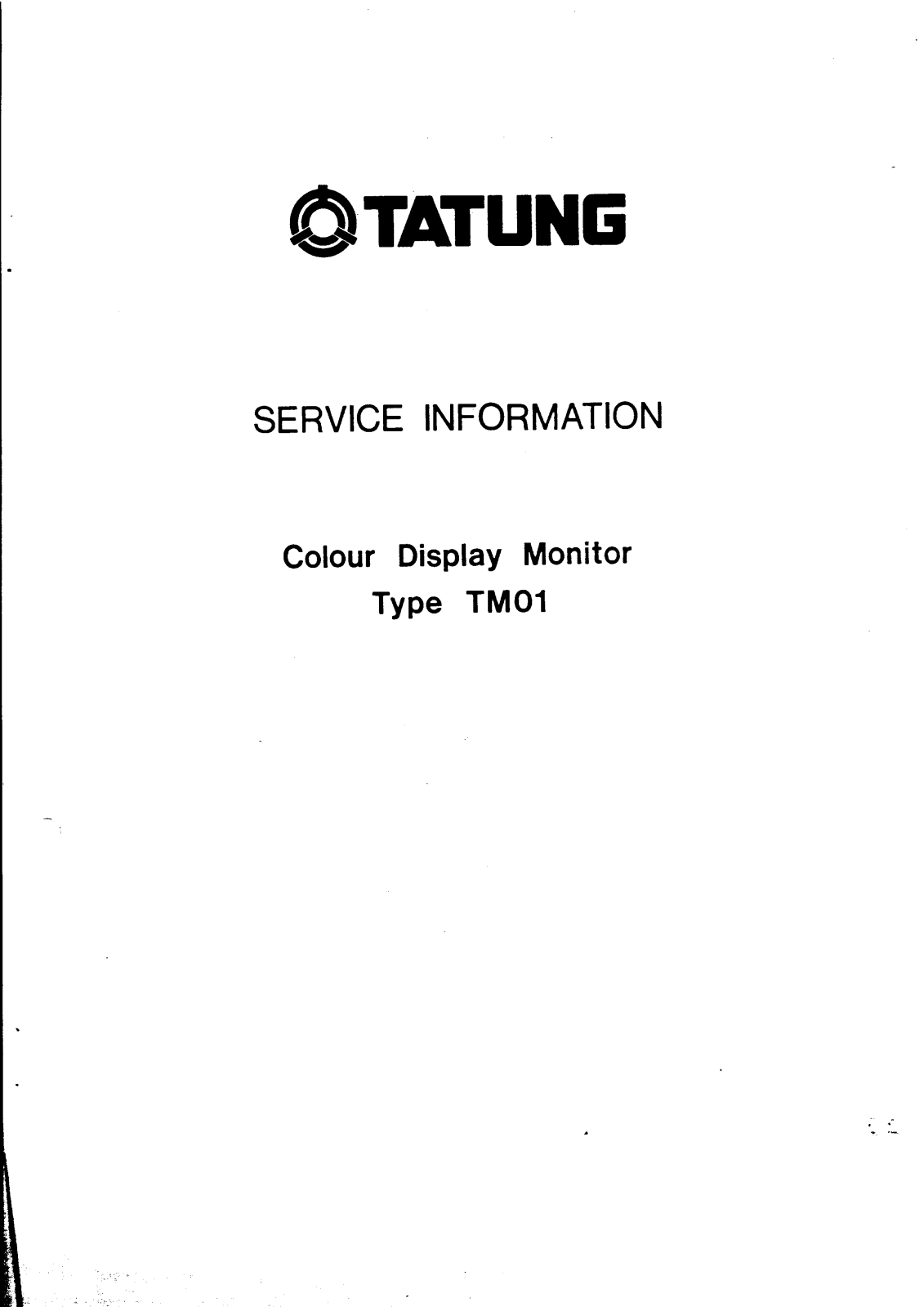 Tatung TM01 Schematic