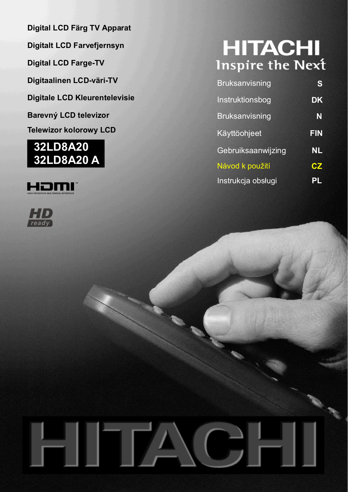 Hitachi 32LD8A20A, 32LD8A20 Instruction Manual