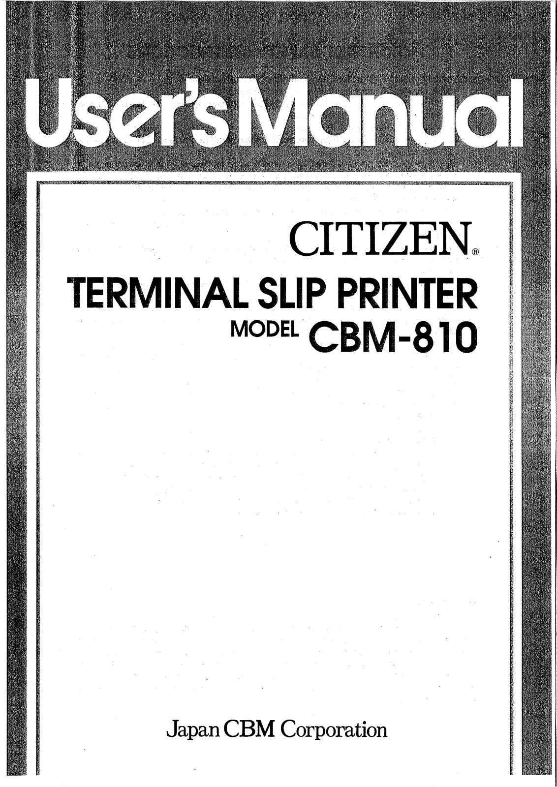 Citizen CBM-810 User Manual