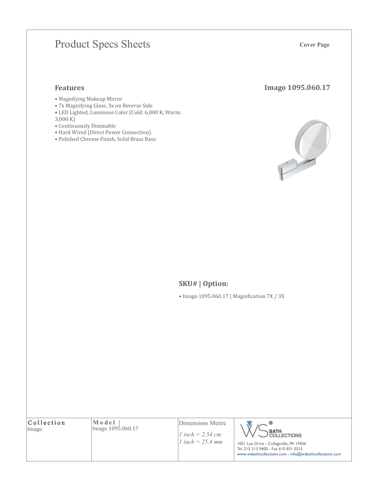 WS Bath Collections WSO3200 Specifications - ManualMachine.com