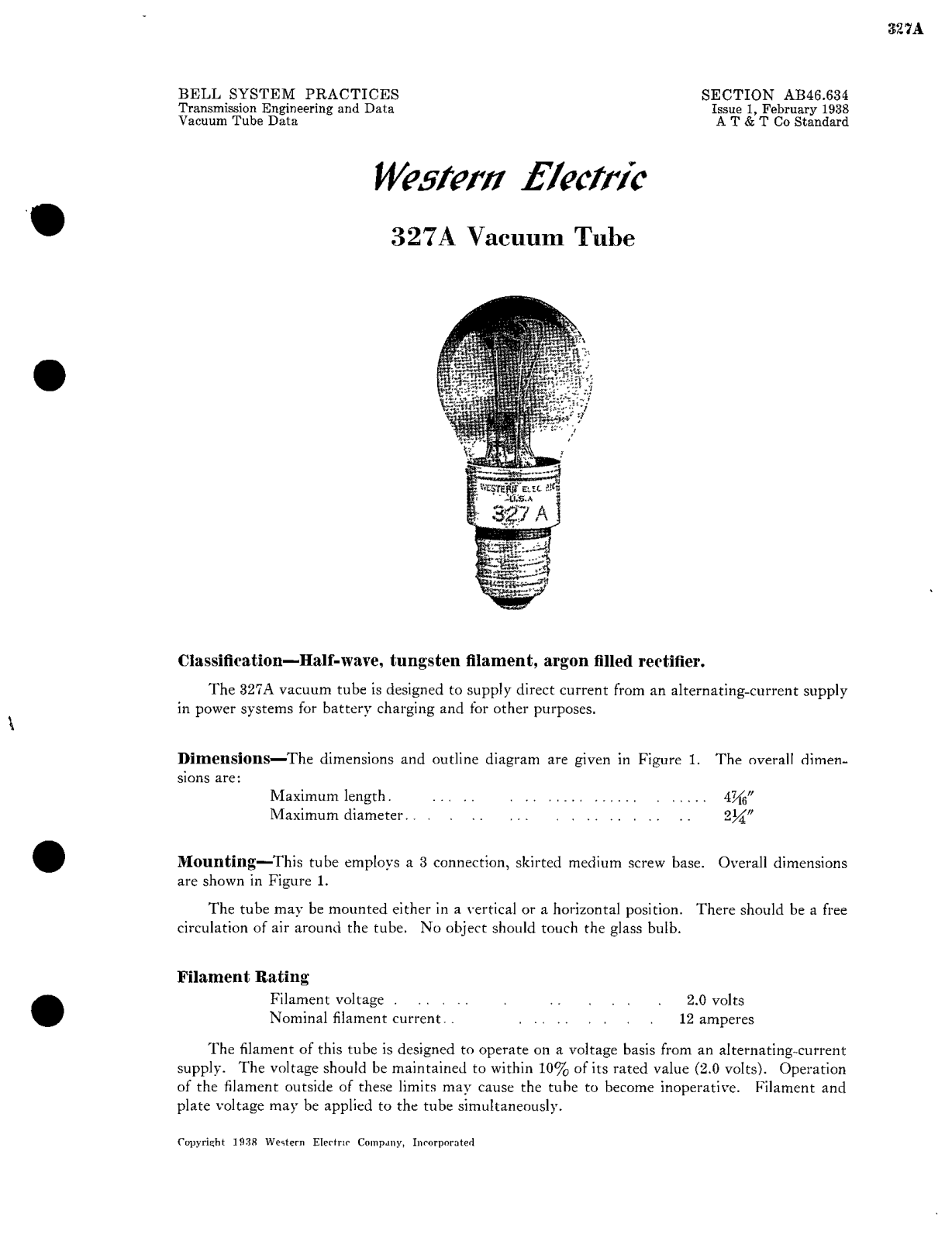 Western Electric 327-A Brochure