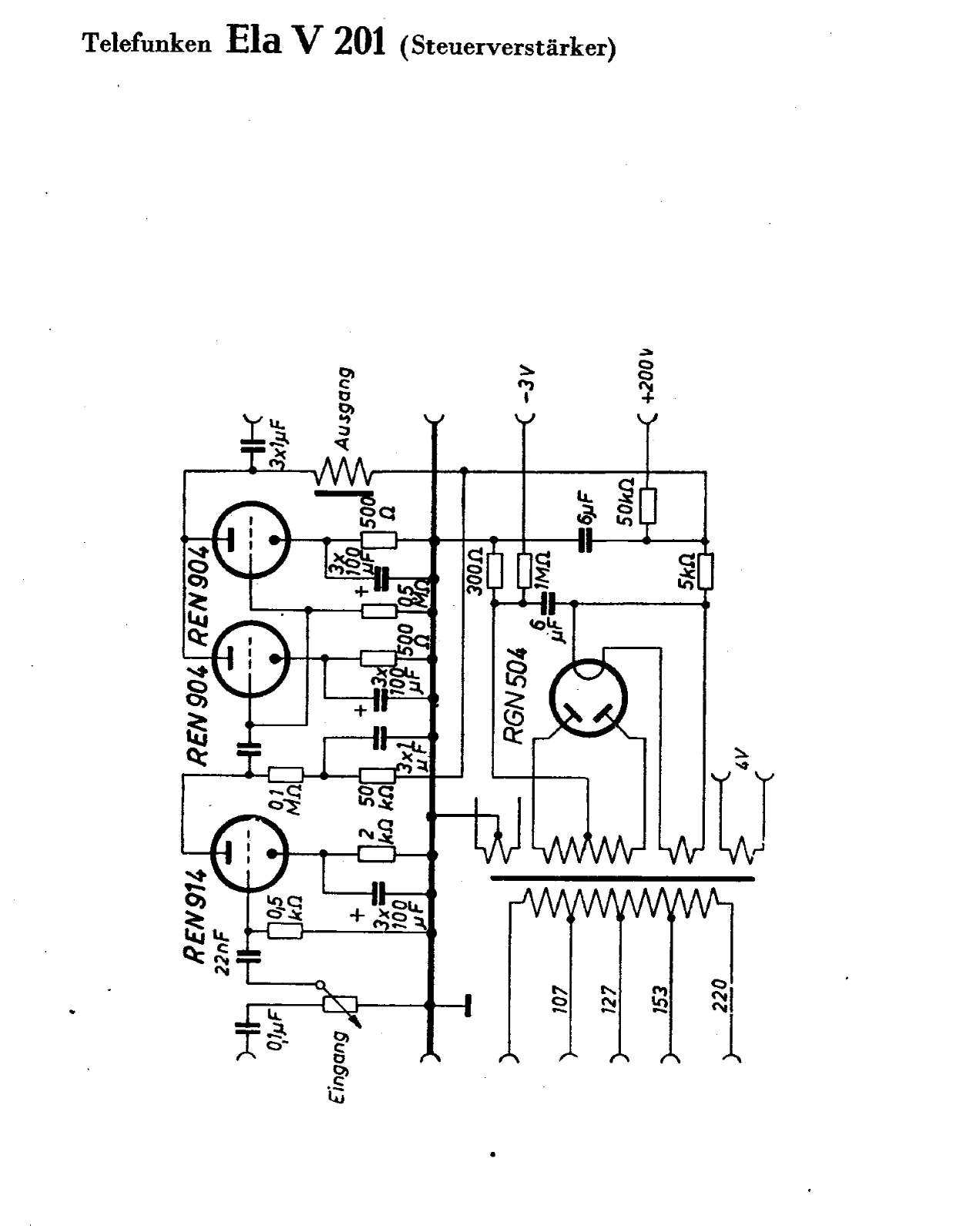 Telefunken Ela-V201 Schematic