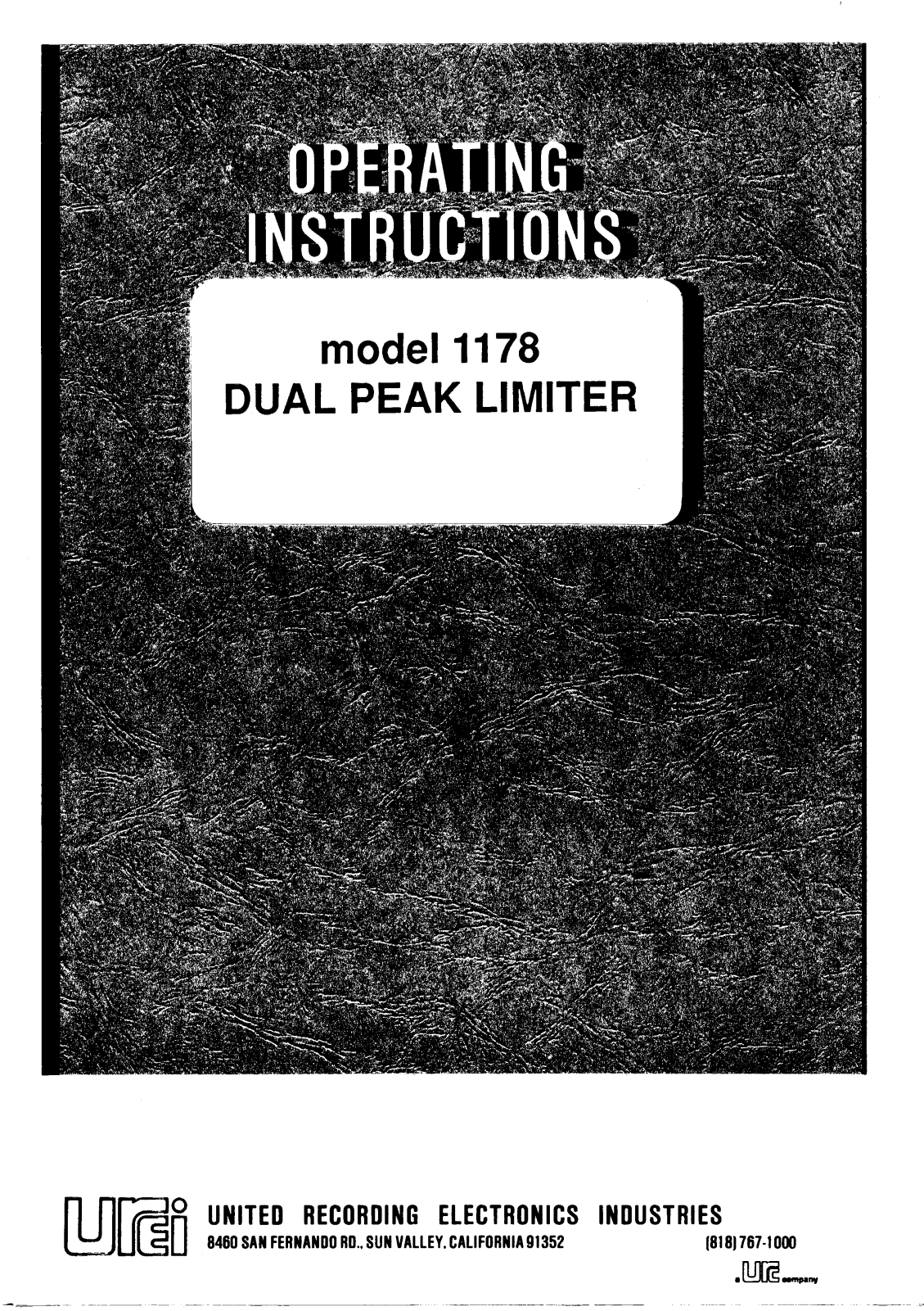 JBL UREI 1178 User Manual