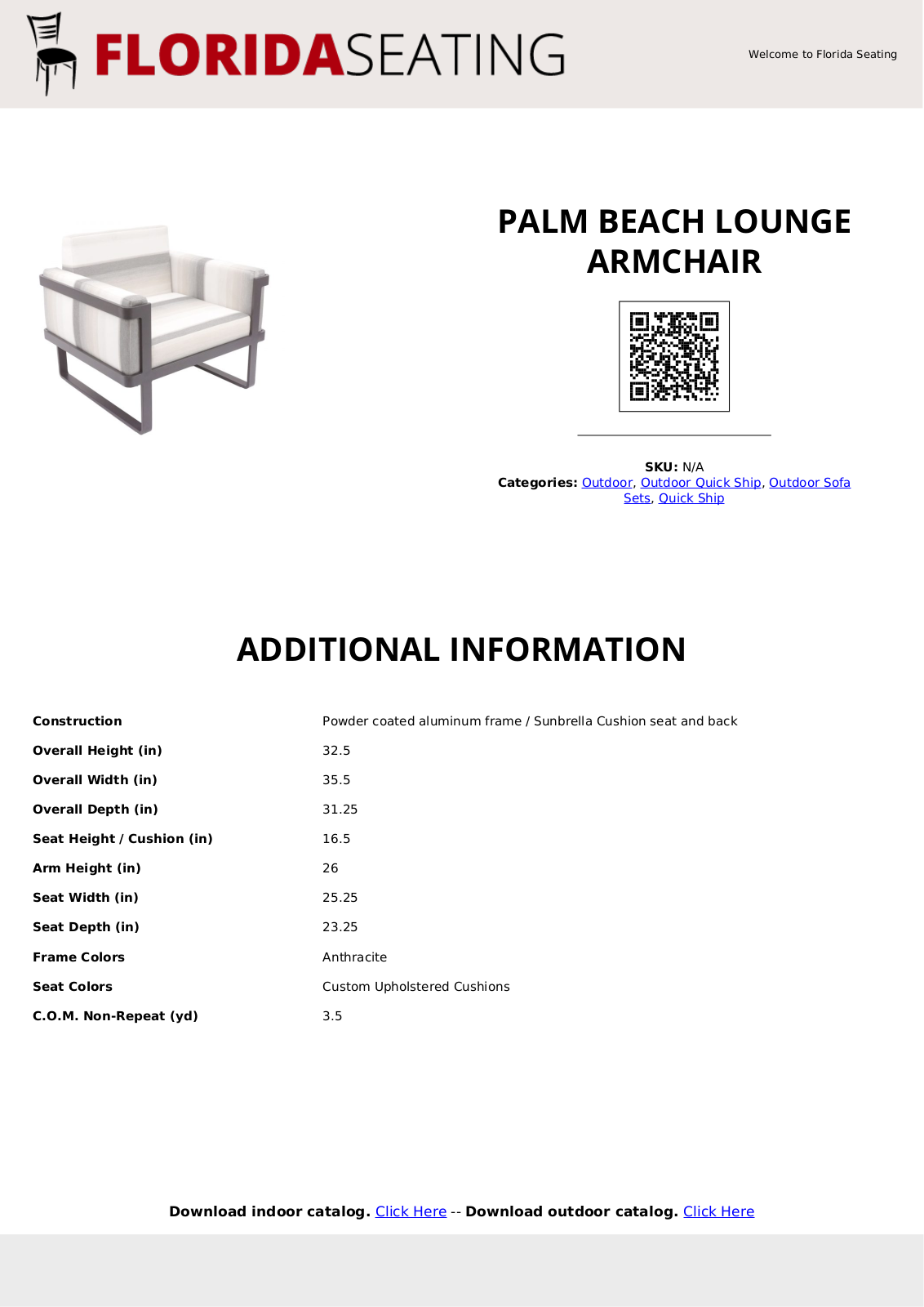 Florida Seating EAID1168 Specifications - ManualMachine.com
