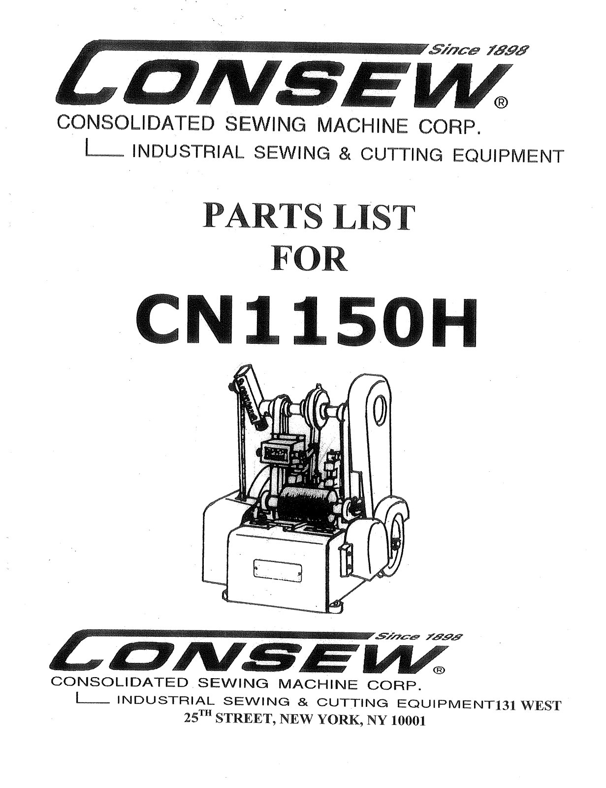 Consew CN1150H Parts Guide