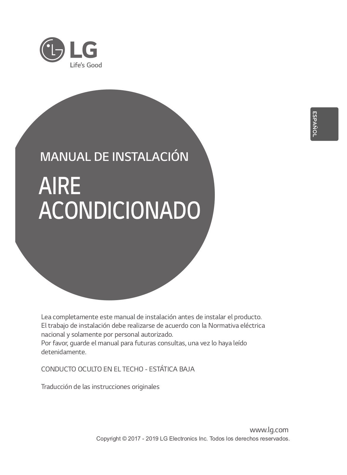 LG ARNU09GL1G4 INSTALLATION MANUAL