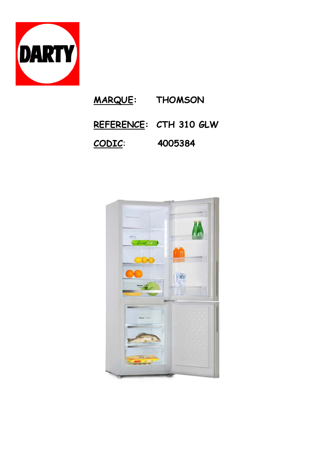 Thomson CTH 310 GLW User Manual