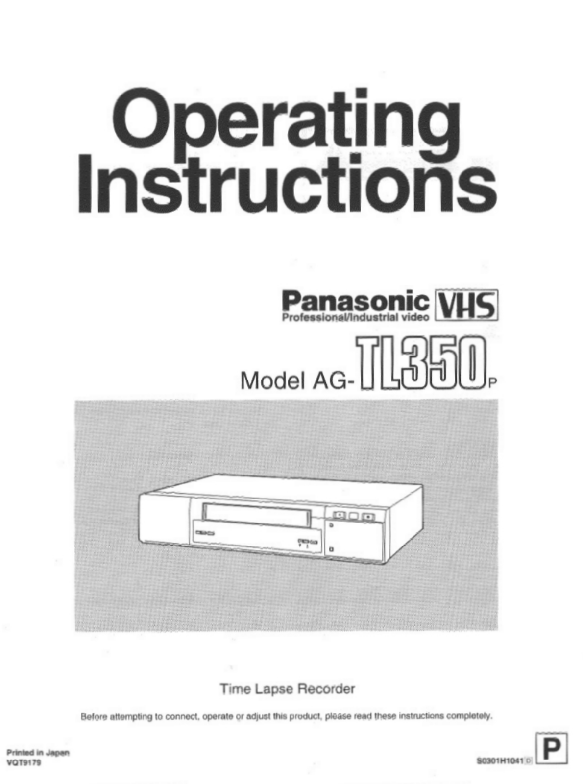 Panasonic TL350 User Manual