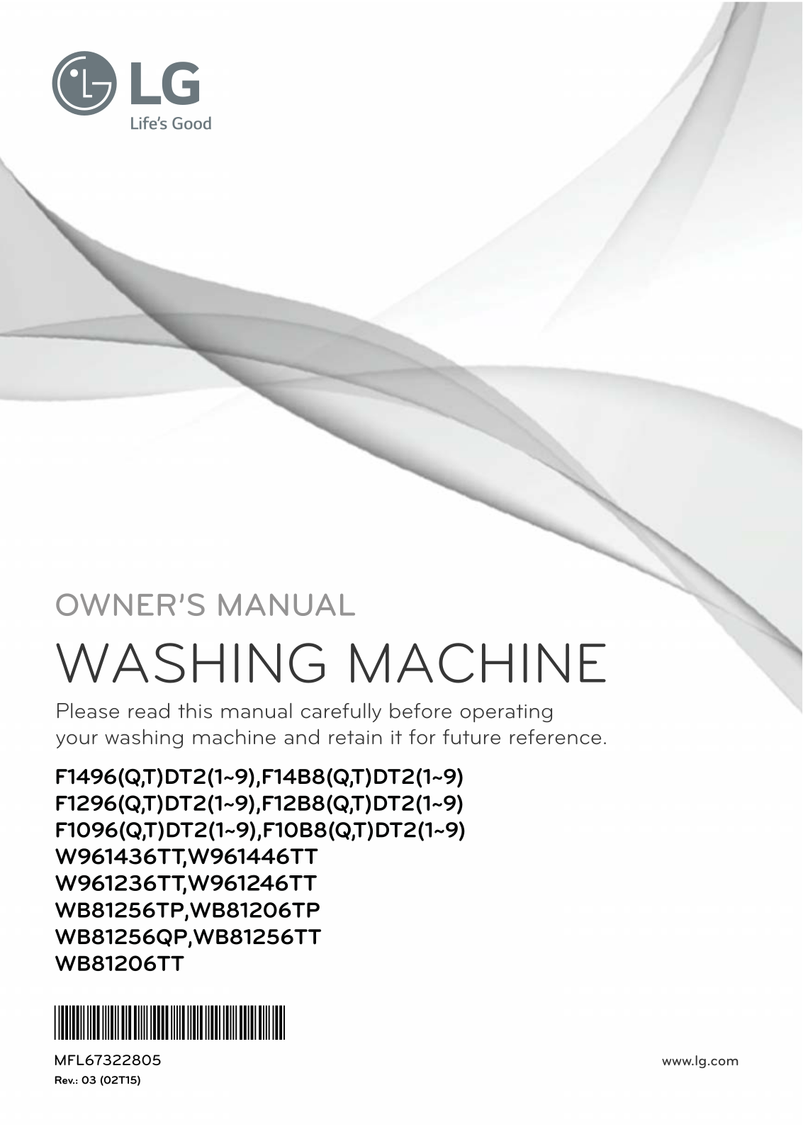 LG F10B8QDT2 Owner’s Manual