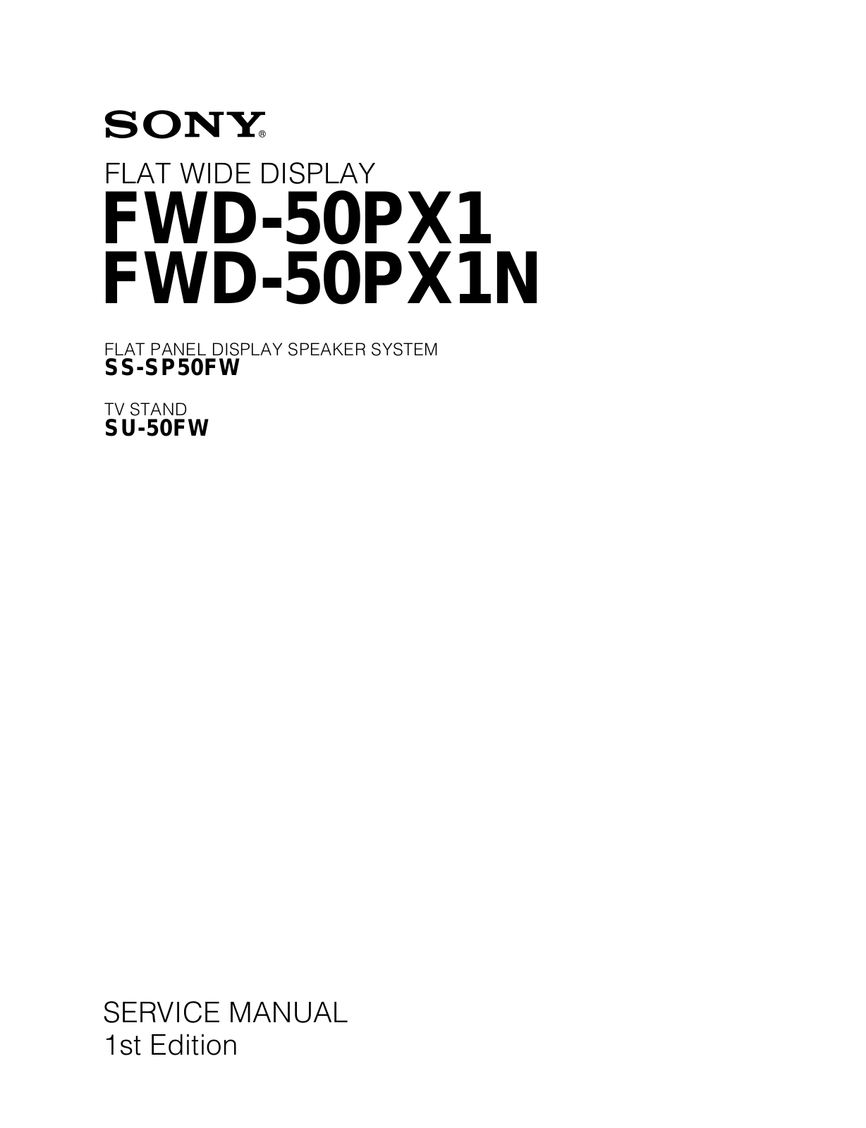 Sony FWD-50PX1N Schematic