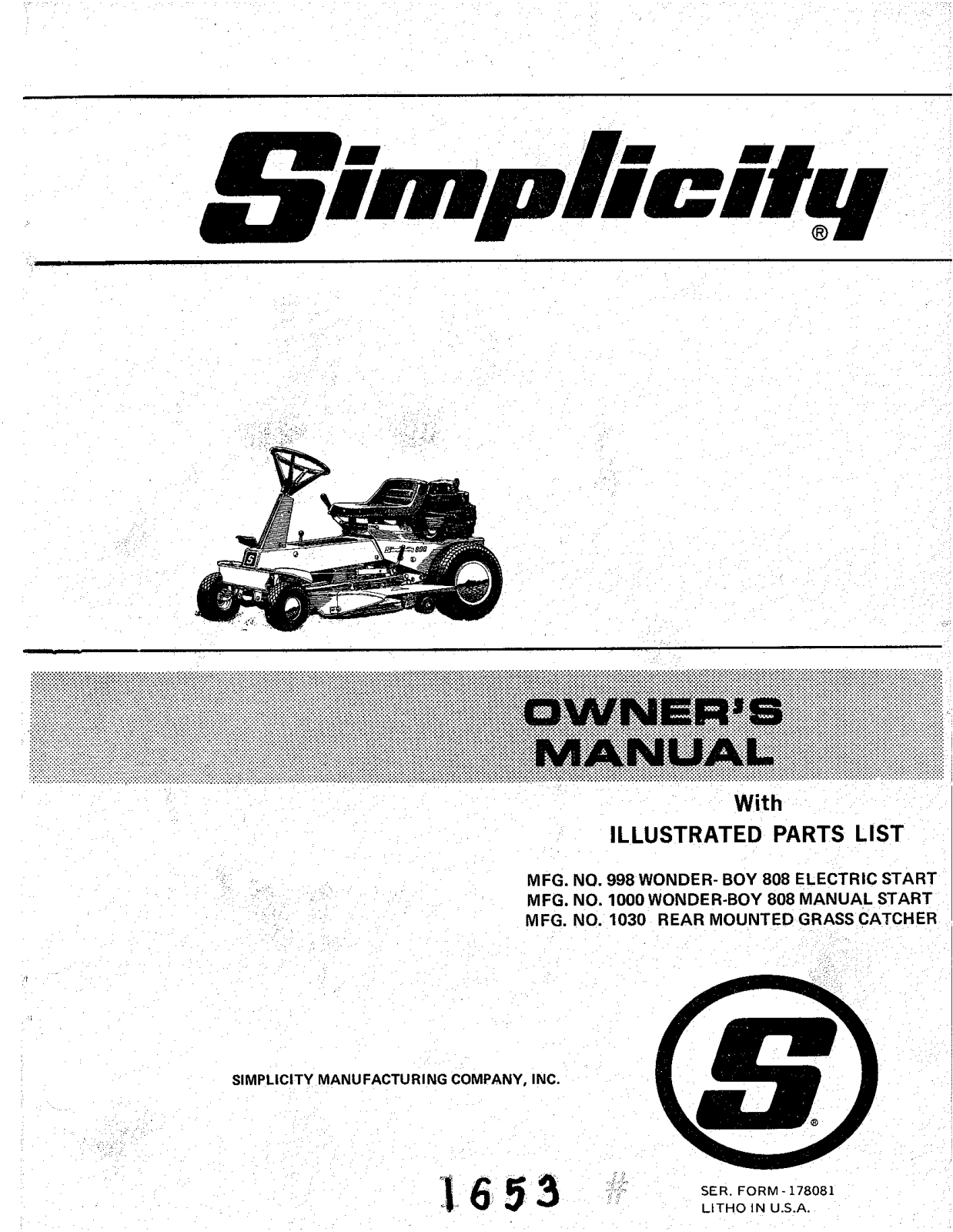 Simplicity 1000 User Manual