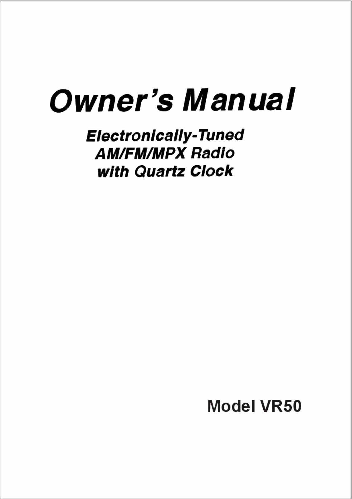 ASA Electronics VR50 User Manual