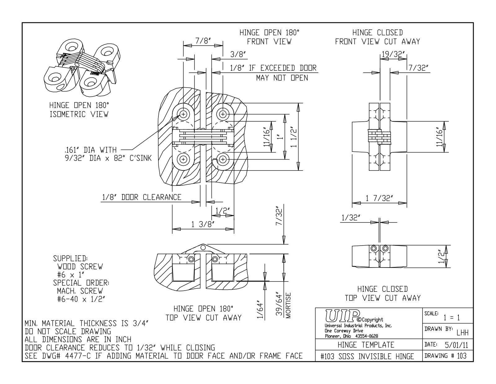SOSS RVW1047 Dimensions - ManualMachine.com