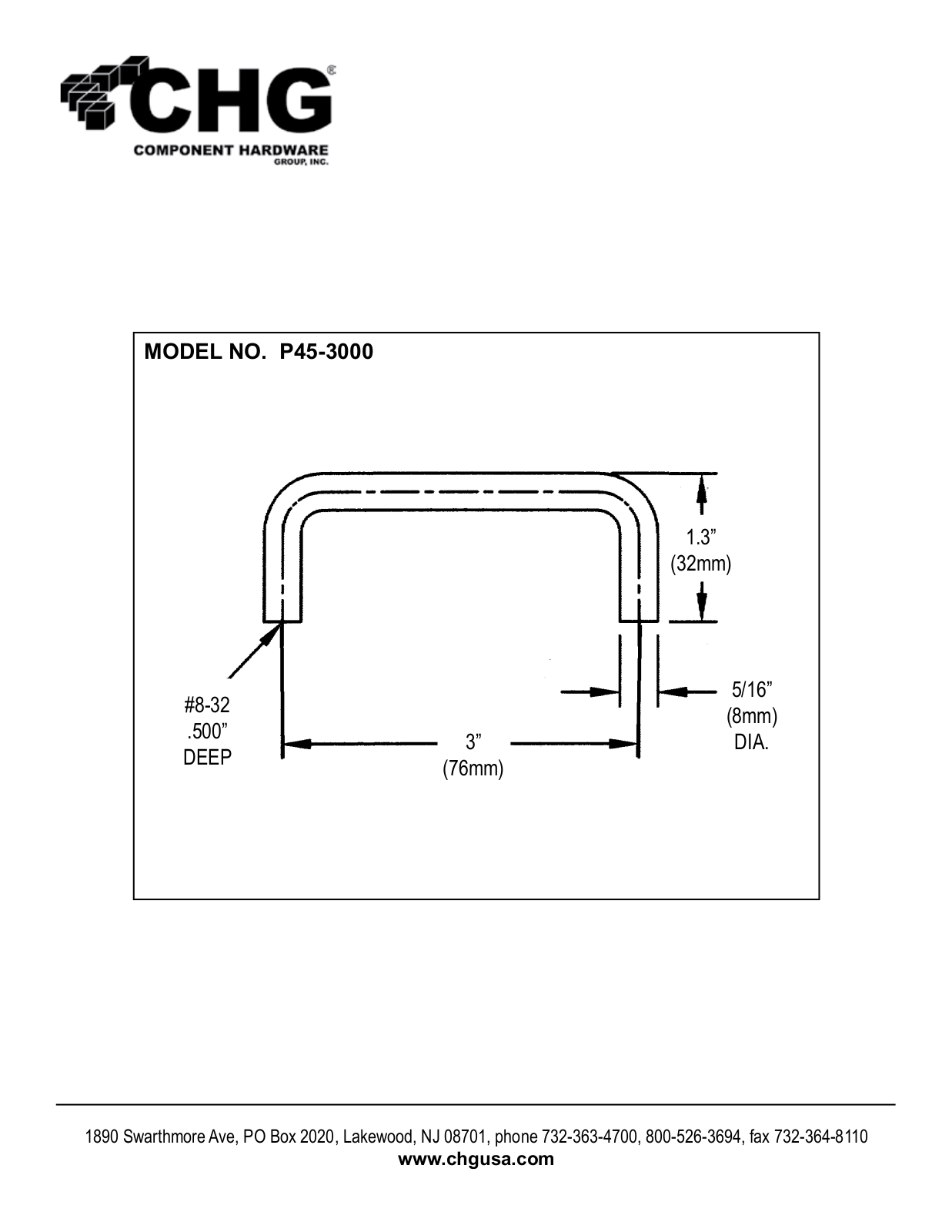 Component Hardware P45-3000 User Manual