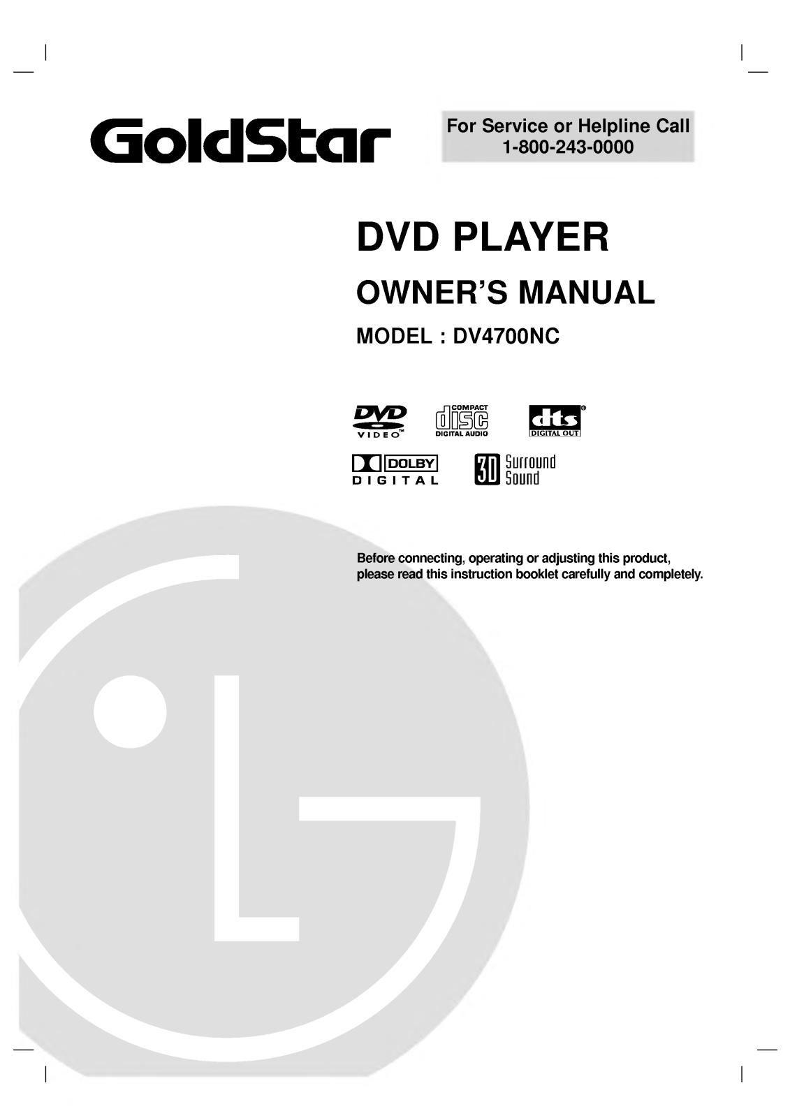 LG DV4700NC User Manual