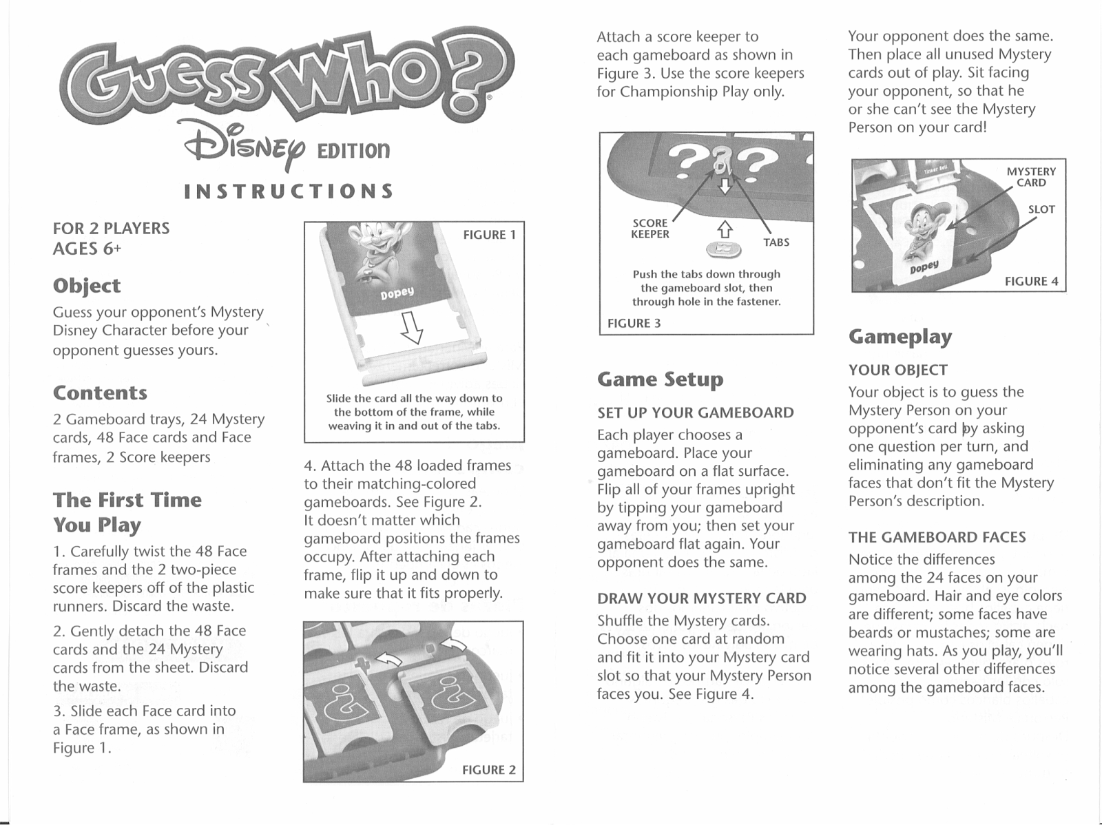 HASBRO Guess Who Disney Edition User Manual