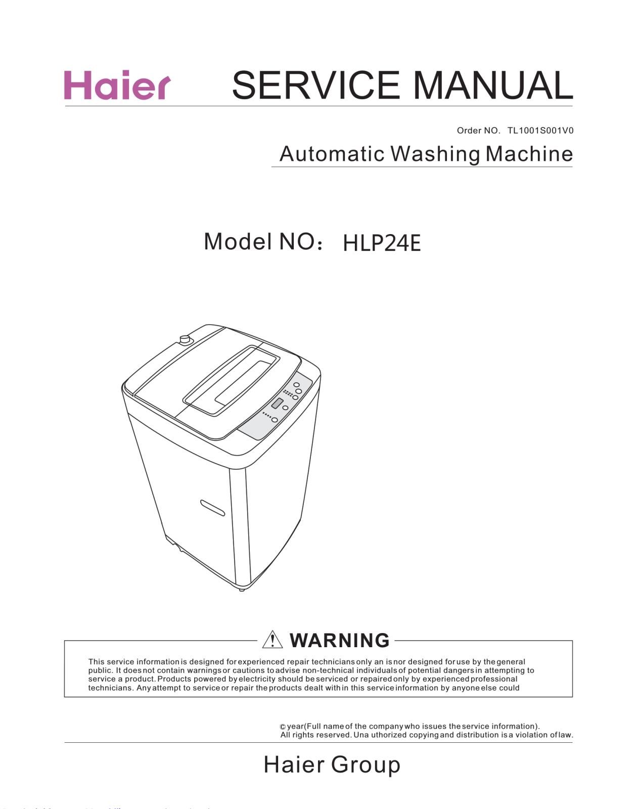 Haier HLP24E Service Manual