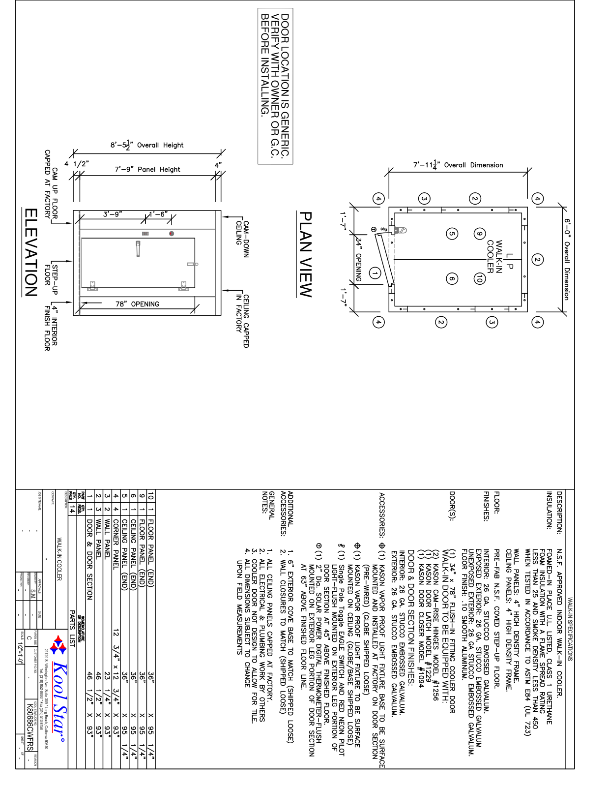 Kool Star K80686CWFRS Parts Diagram