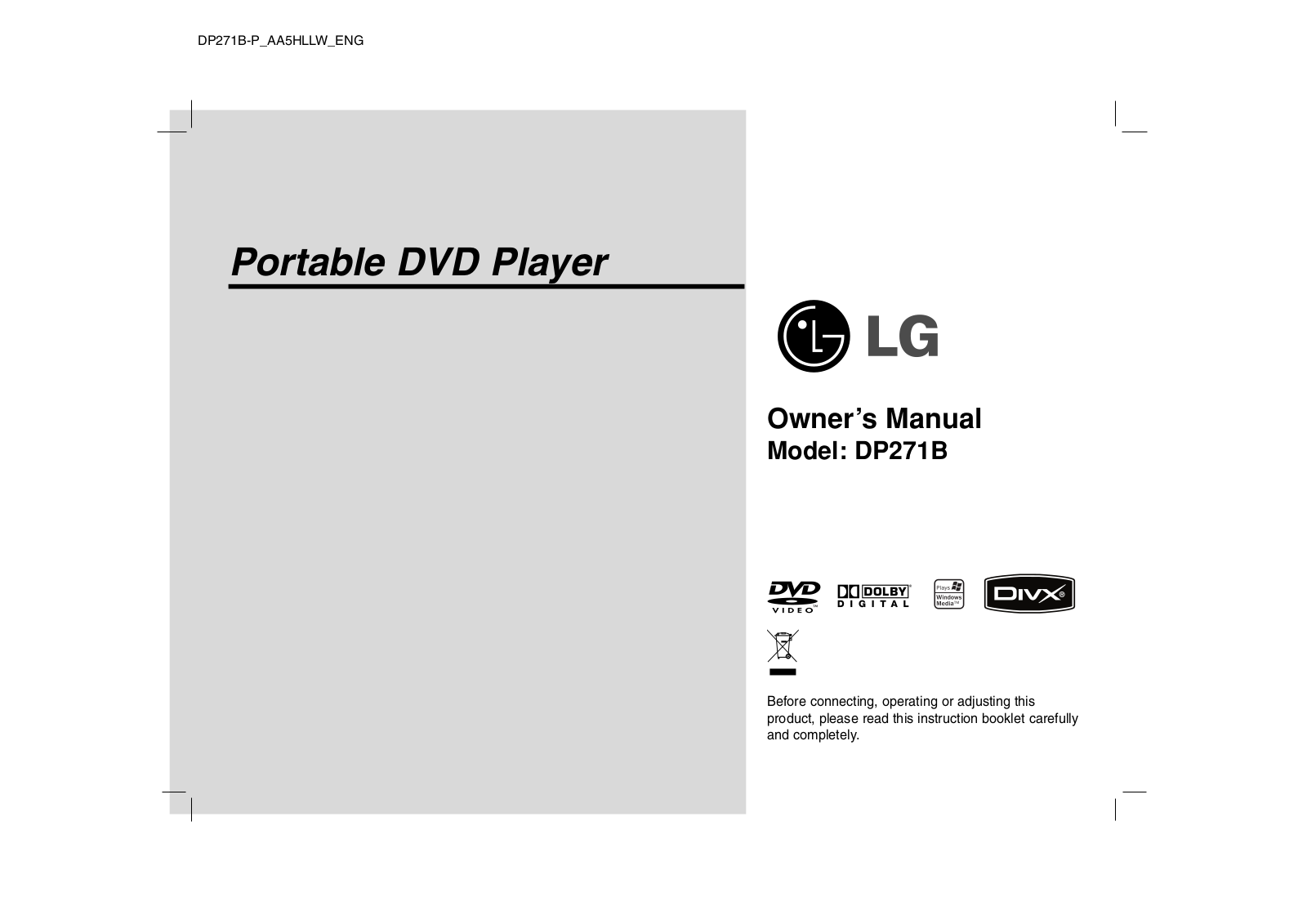 LG DP-271B User Manual