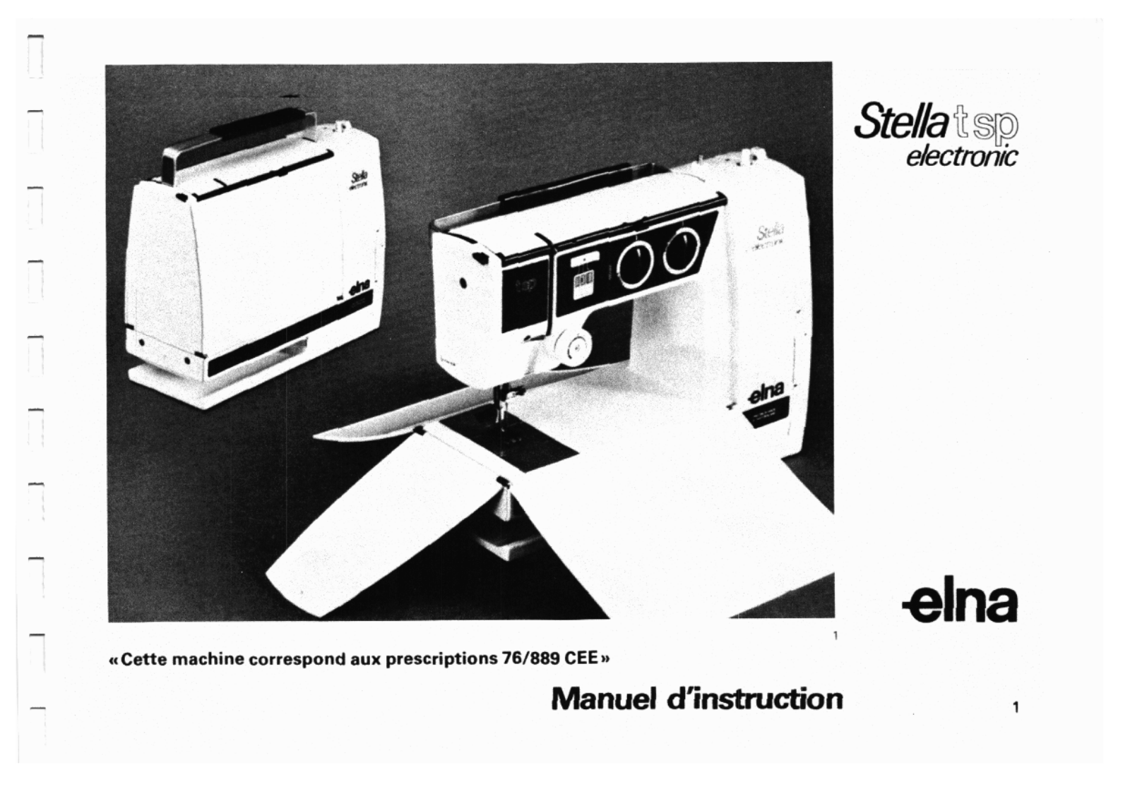 Elna STELLA T SP ELECTRONIC User Manual