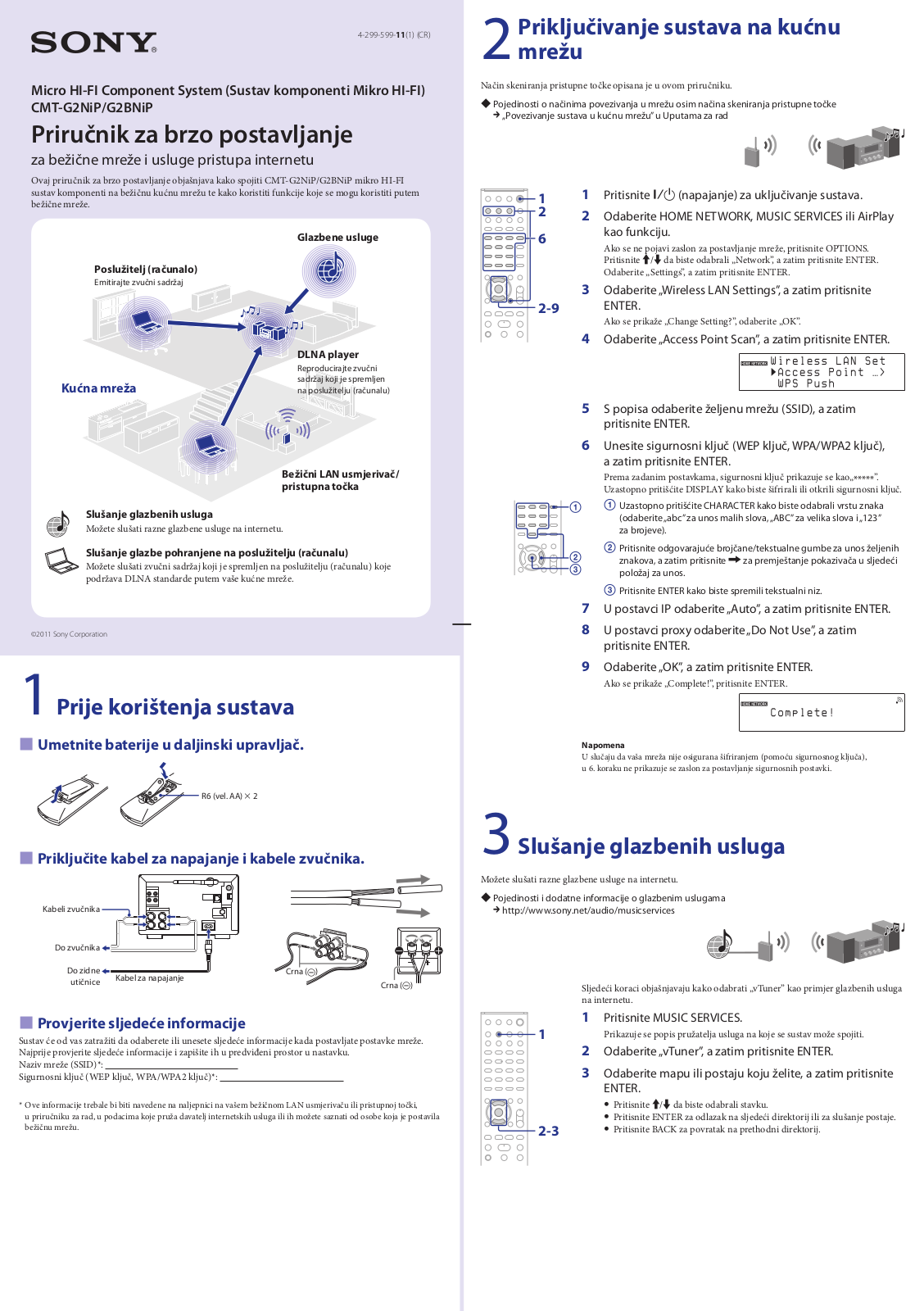 Sony CMT-G2BNiP Getting Started Guide