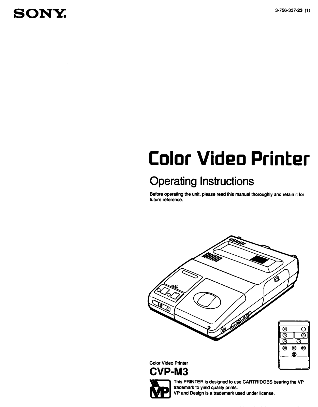 Sony CVPM3 Operating Manual