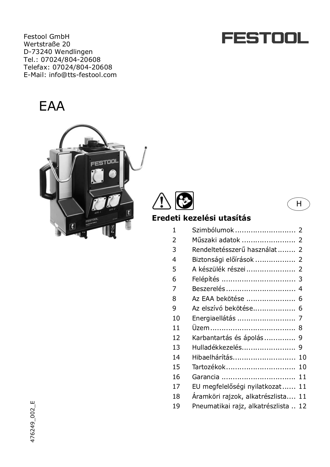 Festool EAA User Manual