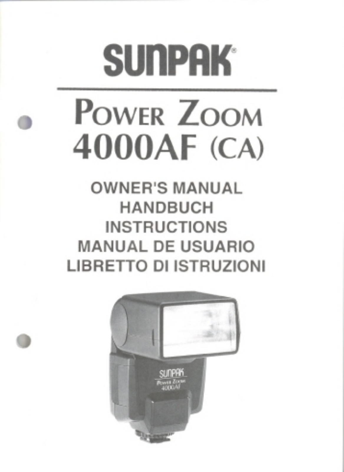 Sunpak 4000AF User Manual