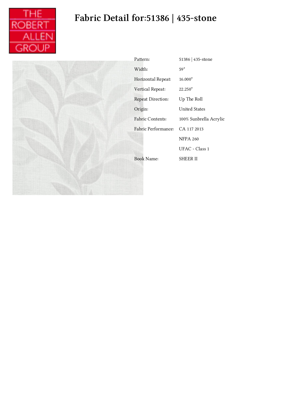 Duralee CRAL4112 Specifications - ManualMachine.com