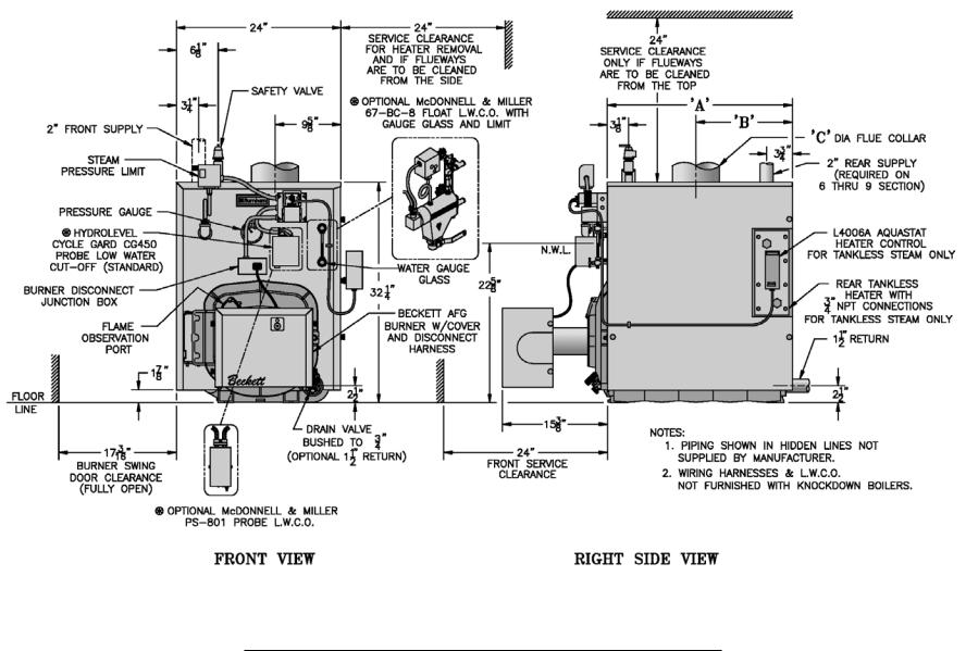 Burnham V8 Series User Manual, Burnham Steam Boiler Wiring Diagram