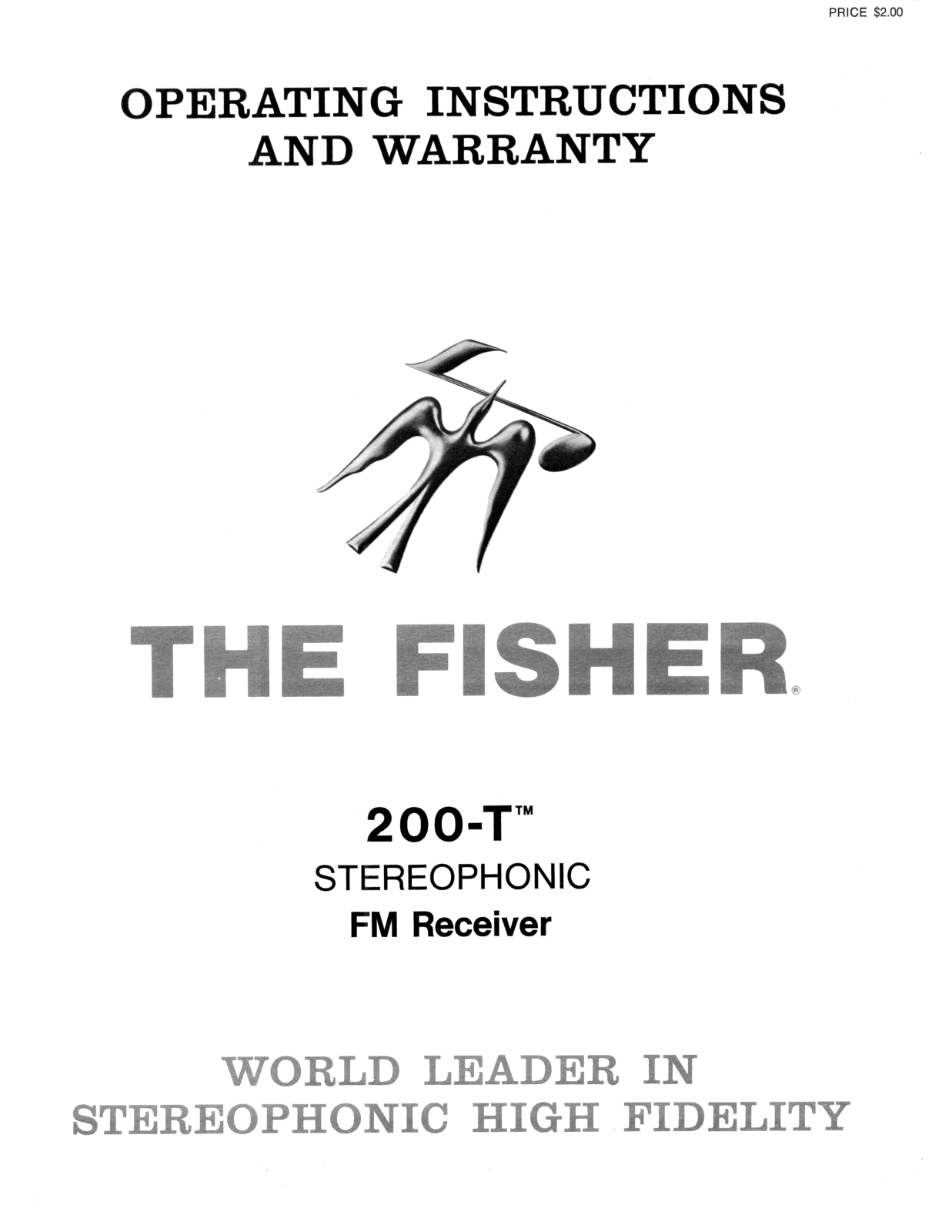 Fisher 200-T Owners manual