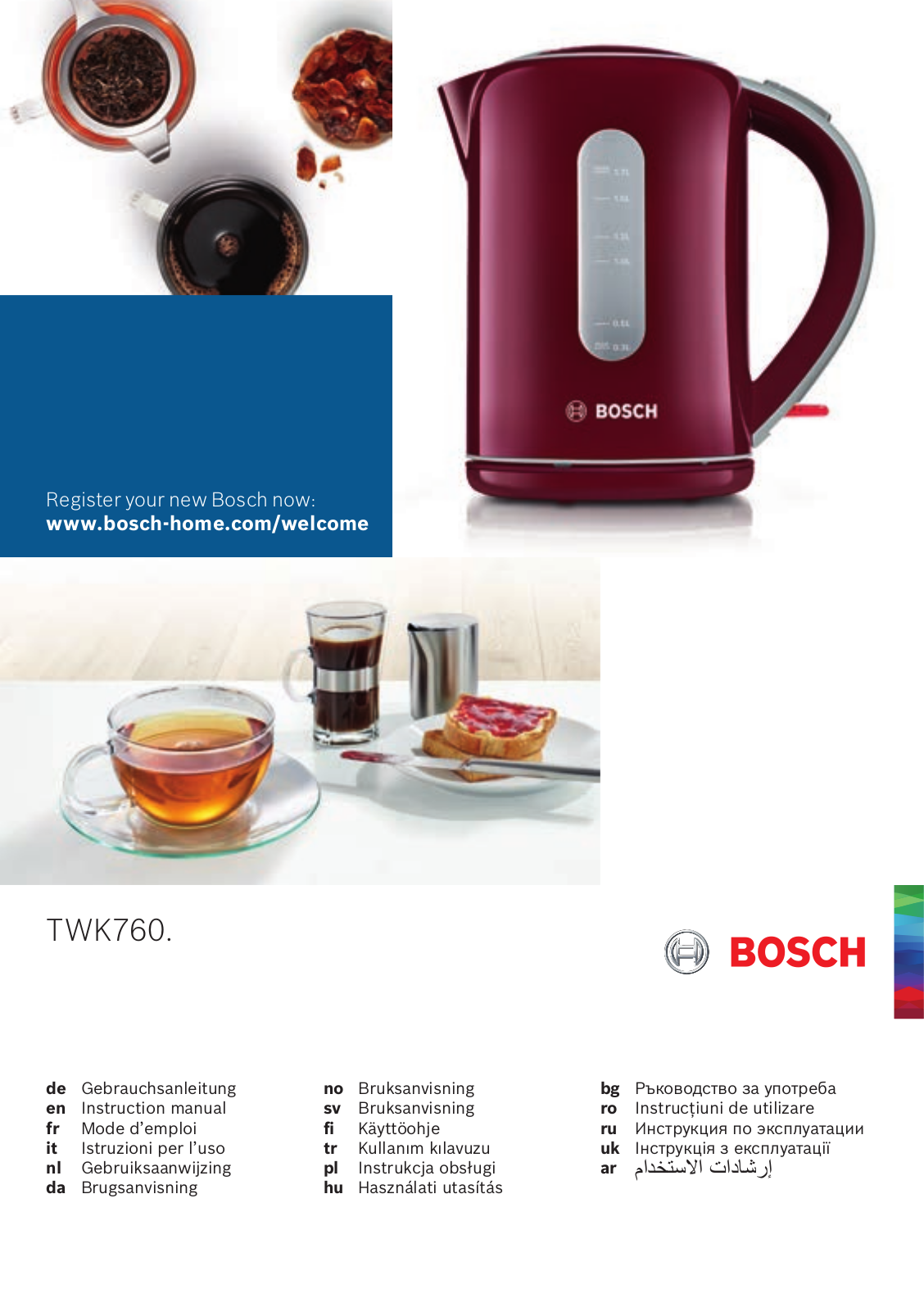 Bosch TWK7601, TWK7607 Instruction manual