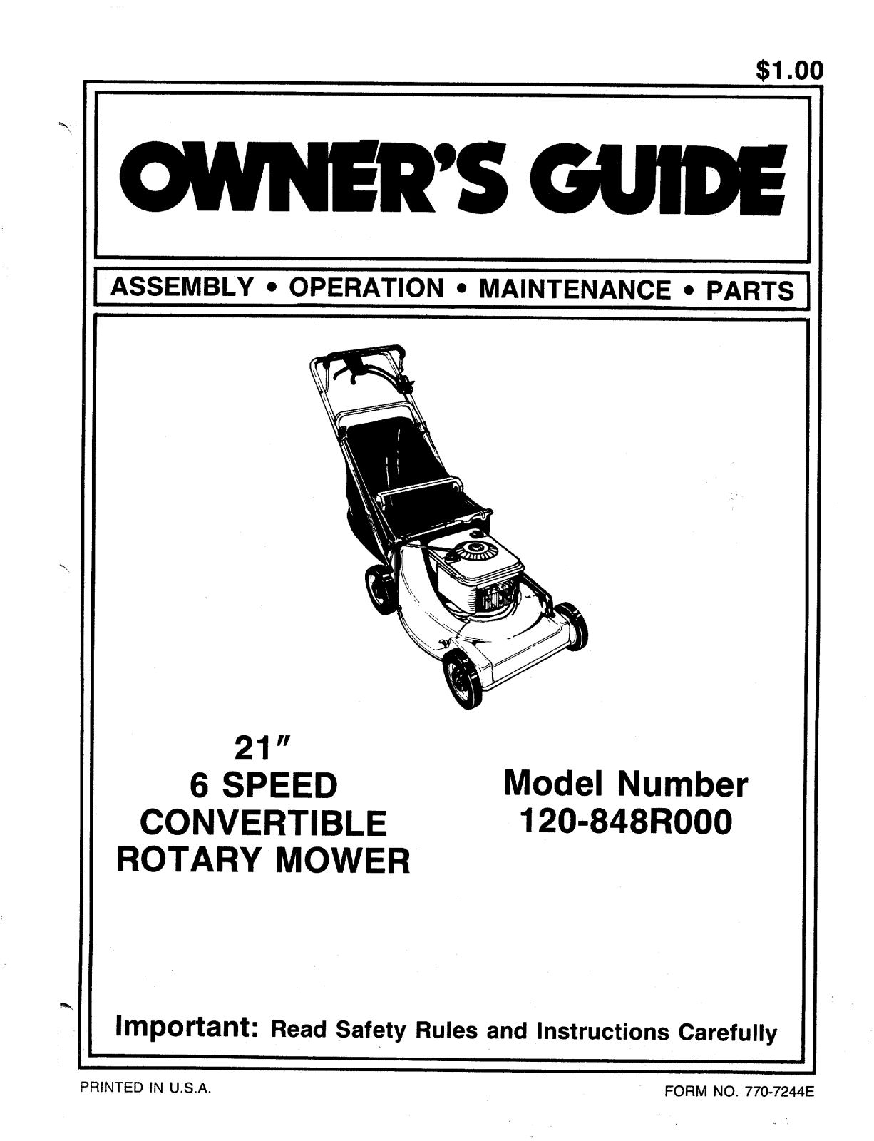 MTD 120-848R000 User Manual