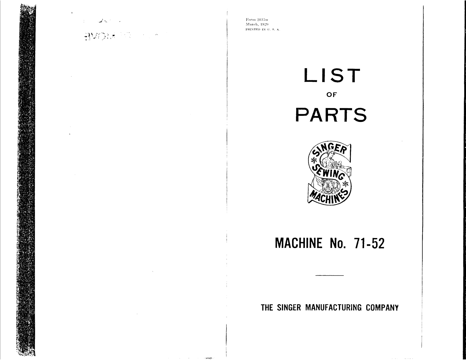 Singer 71-52 User Manual