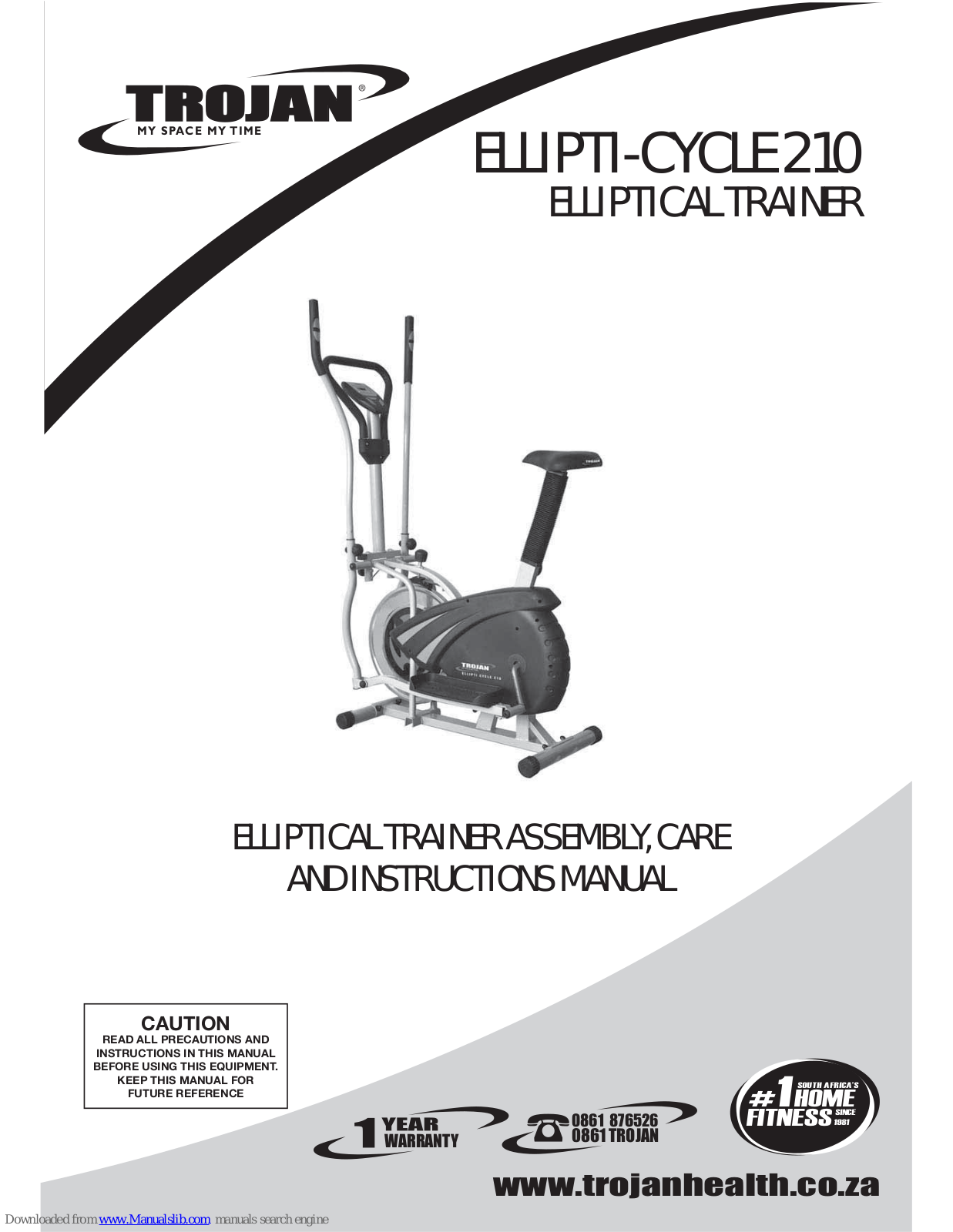 Trojan ELLIPTI-CYCLE 210 Assembly, Care And Instructions Manual - ManualMachine.com
