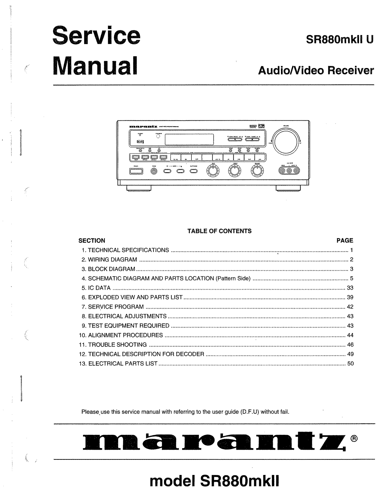 Marantz SR-880-Mk2 Service Manual